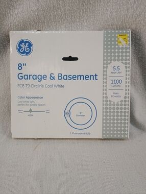 GE 8" Garage & Basement Circular Round Fluorescent Light - Cool White